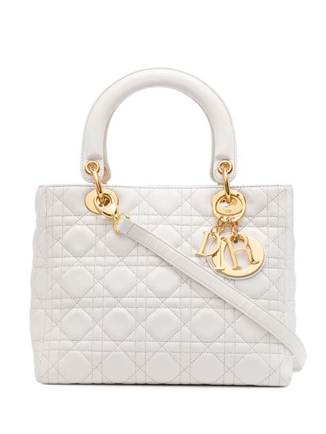 all white lady dior|pre owned Lady Dior bag.